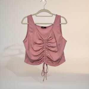 SHEIN Curve Pink Ruched Drawstring Tank Top 3XL Plus Size